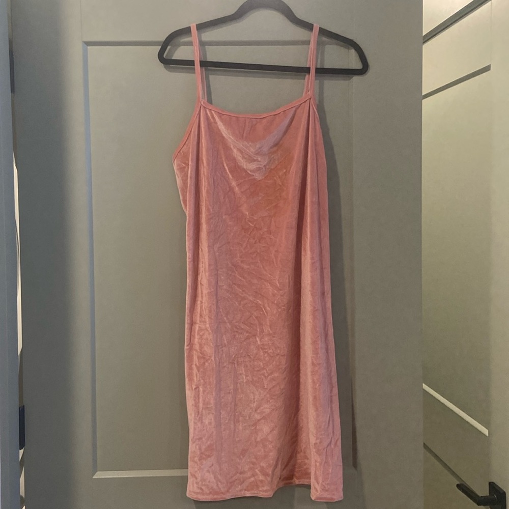 Pink velour dress